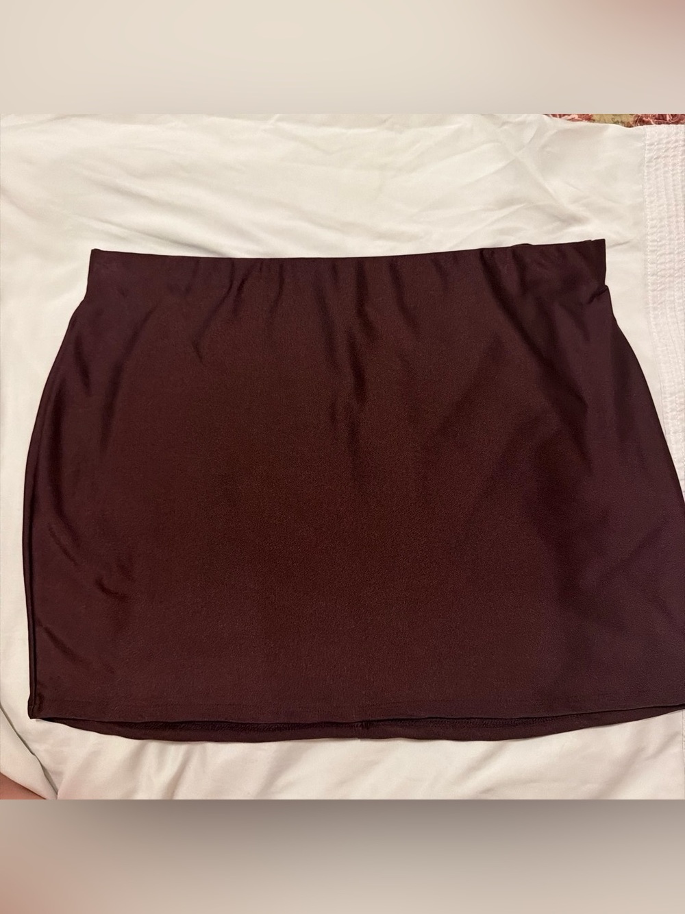 Fashion Nova Deep Burgundy Straight Mini Skirt